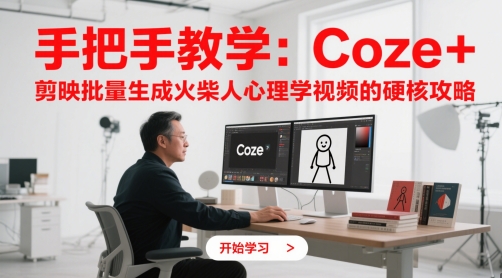 （第17283期）-手把手教学：Coze + 剪映批量生成火柴人心理学视频的硬核攻略