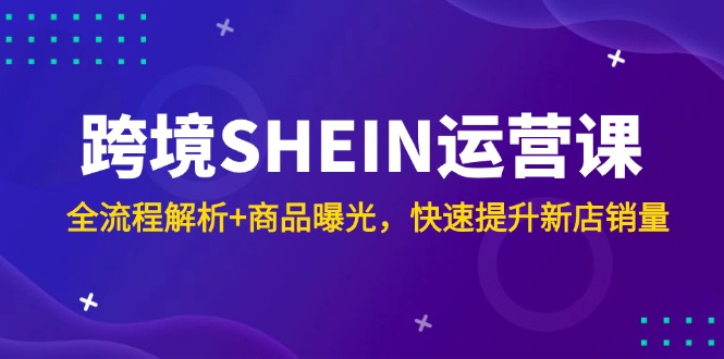 （第17307期）-跨境SHEIN运营课，全流程解析+商品曝光，快速提升新店销量